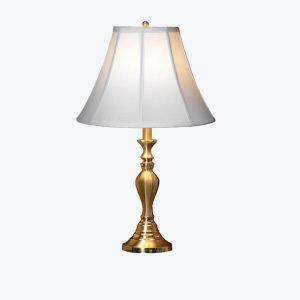 Medium faux wood table lamp Yellow